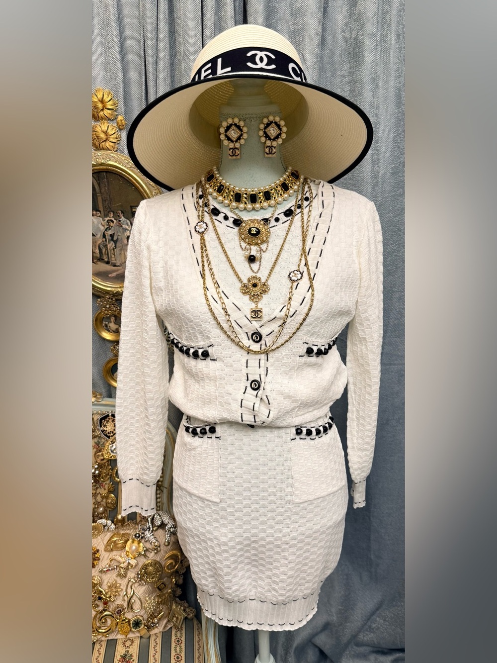 Magnetism in Ivory — Parisian Knit Set Of Dress and Cardigan